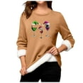 thumbnail image 4 of JIKNTTR Christmas Sweatshirts For Women Winter Warm Long Sleeve Shirt Pullover Top Soft Crewneck Thermal Pullover Undershirts Slim Fit Tops, 4 of 5