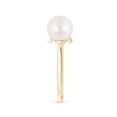 thumbnail image 3 of ANGARA Japanese Akoya Cultured Pearl and Diamond Bar Ring in 14K Yellow Gold for Women | June Birthstone, Birthday, Anniversary, Jewelry Gift for Women | Pearl Ring, 3 of 8