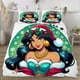 thumbnail image 3 of Juego de edredón con diseño de princesa Jasmine para niños, niñas y adultos, diseño geométrico en 3D, 1 funda de edredón y 2 fundas de almohada, 3 of 6