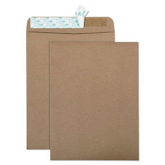 100% Recycled Brown Kraft Redi-Strip Envelope, #10 1/2, Cheese Blade Flap, Redi-Strip Closure, 9 X 12, Brown Kraft, 100/box | Bundle of 2 Boxes