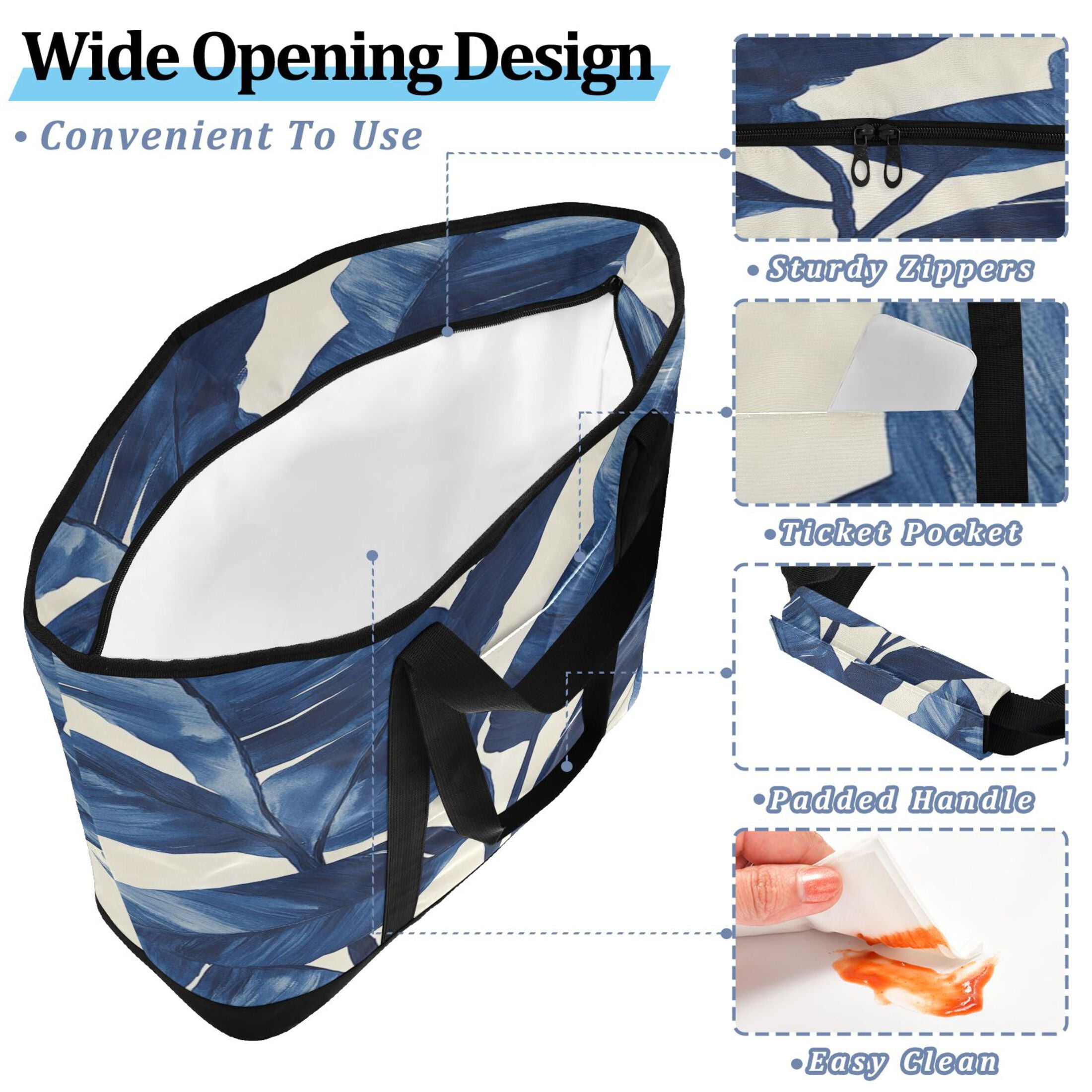 Large Hand-held Ice Pack Picnic Bag Insulation and Refrigeration Suitable for Shopping Picnics and Camping Super Cute Leaves