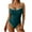Blue, variant on Women's Color Blocked One Piece Swimsuit Strappy Backless Bathing Suit Scoop Neck Swimwear Black XXL(XXL)