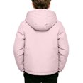 thumbnail image 4 of Kids Hooded Jacket for 3‑12 Years Old Boys Girls, Solid Color Windbreaker Fleece Lined Water Resistant Cotton Coat for Skiing, Sports and Casual Wear Pink 5-6 Years, 4 of 5