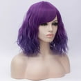 thumbnail image 4 of Unique Bargains Wigs for Women 14" Gradient Purple Curly Wig with Wig Cap, 4 of 6