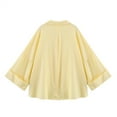 thumbnail image 3 of Babcutegg Womens Blouse Lapel with Button Long Sleeve Tops for Women Yellow, 3 of 3