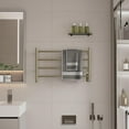 thumbnail image 2 of HEATGENE Towel Warmer 4 Bar Towel Dryer Wall-Mounted Plug-in Bath Towel Heater - Brushed Brass, 2 of 7