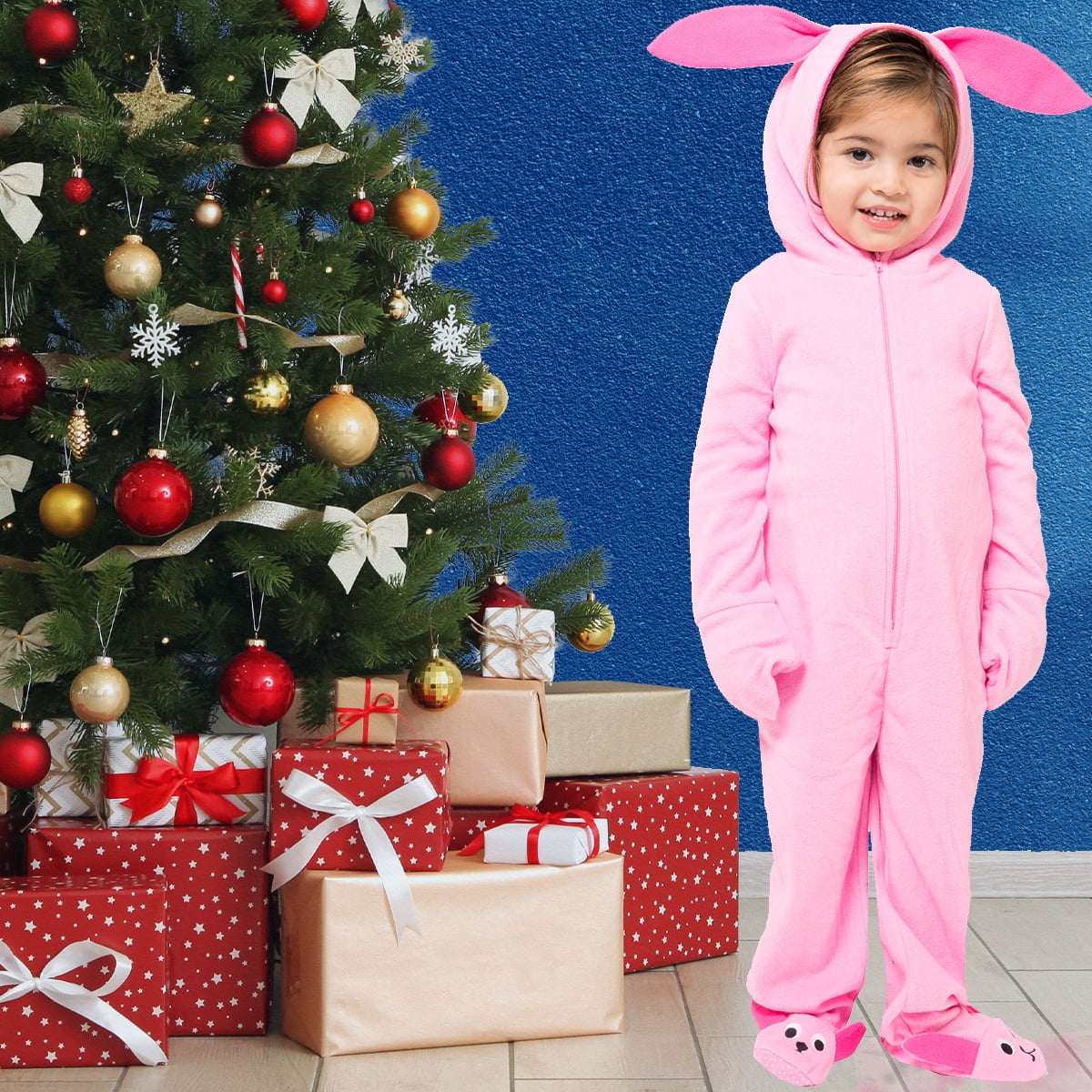 A Christmas Story Family Pajamas Ralphie Pink Bunny Matching Onesie