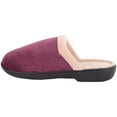 thumbnail image 5 of ABSOLUTE FOOTWEAR Womens Easy Slip On Velour Open Back Winter Mule Slippers with Fleece Lining and Collar - Burgundy - US 9, 5 of 7