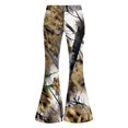 thumbnail image 3 of Grblisyd Camo Pants for Girls Flare High Elastic Waist Dress Trousers Fashion Maple Leaf Print Uniform Pants With Button, 3 of 6