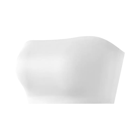Nilvkv Bandeau Bra, Strapless Bra, Womens Solid Strapless Seamless Wireless Push Up Anti Slip Basic Bra White 32ABC