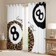 thumbnail image 2 of Homewish Billiards Game Curtains Pack of 2 (42x84 Each),Leopard Print Ball Curtains Blackout,White Black Brown Bedroom Curtains For Boys Kids,Super Cozy Room Decor, 2 of 6