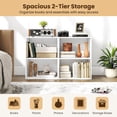 thumbnail image 6 of Topbuy 2-Tier Storage Night Stand Open Display Shelf MDF End Table White, 6 of 10