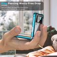 thumbnail image 2 of Designed for Samsung Galaxy Z Flip 4 Case Clear with Ring, Anti-Fall Shockproof Protective Phone Cover Case Compatible with Galaxy Z Flip 4 Case 5 G 2022 (Clear Blue), 2 of 13