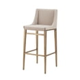 thumbnail image 2 of Cid Kenn 31 Inch Bar Stool Set of 2 Beige Fabric Brass Finished Legs, 2 of 5