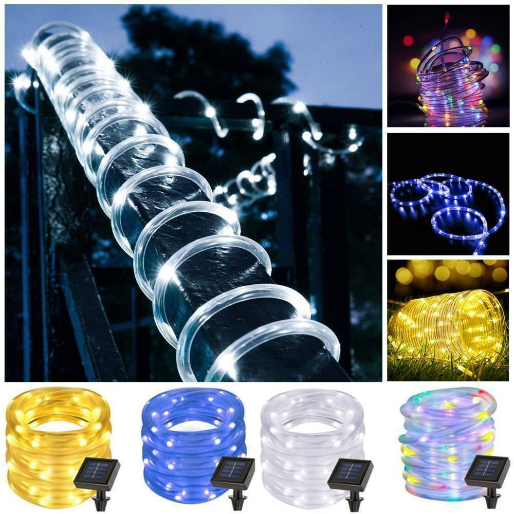 2-Wire LED Rope 10MM Light Holiday Decorativ Party Wedding Patio Deck Fence 