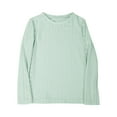 thumbnail image 6 of BRGZLK Boys Girls Long Sleeve T-Shirts Kids Cute Solid Color Shirts Loose Casual Round Neck Pullover Tops Mint Green 7-8 Years, 6 of 6