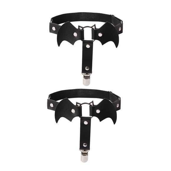 alisikee 2 ligas ajustables en forma de murciélago con clips antideslizantes, ligas elásticas para muslo para mujer