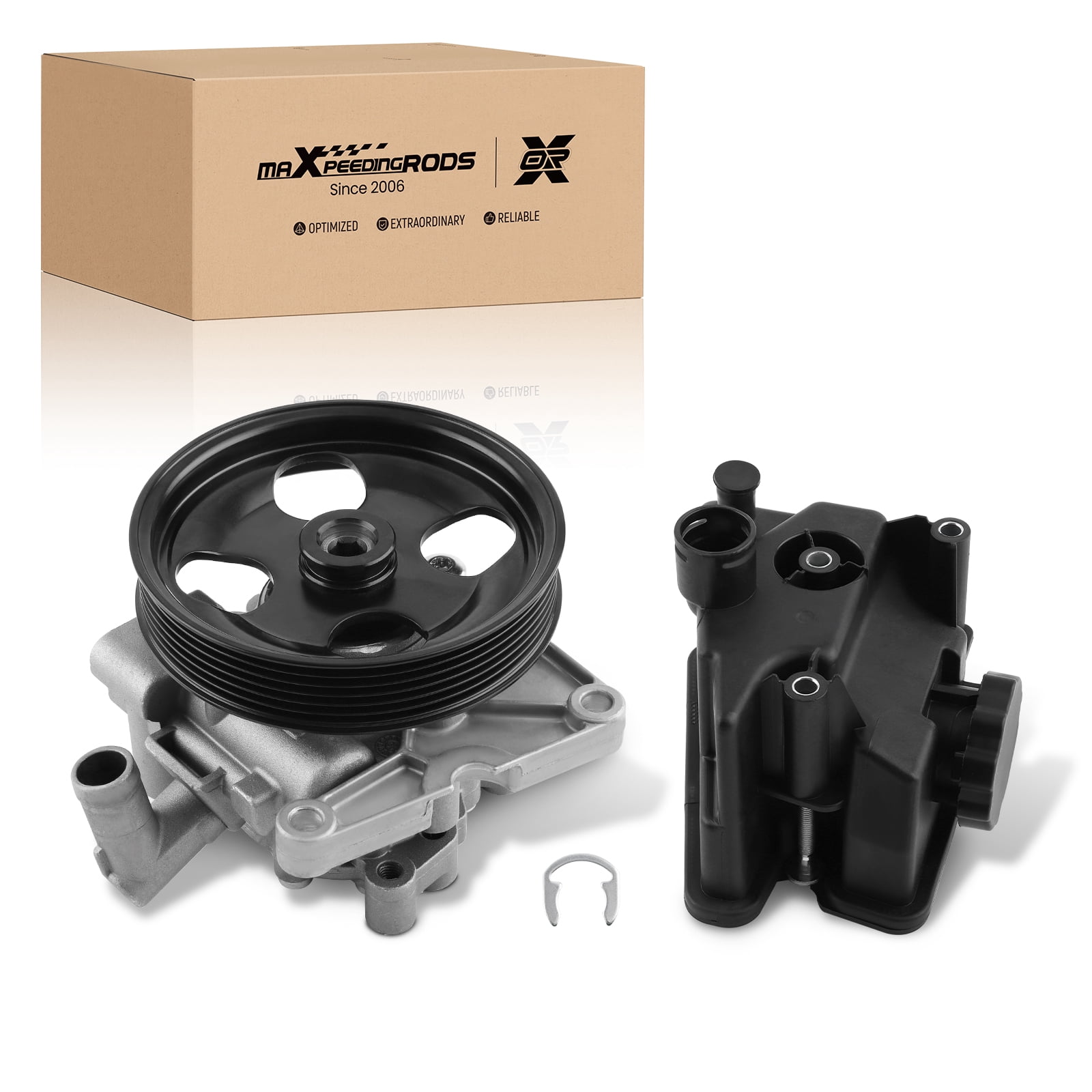 maXpeedingrods Power Steering Pump w/Pulley & Reservoir for Mercedes-Benz E350 C207, C350 W204 2010-2012, 3.5L 3.0L, Replace 4009000, 0004602383