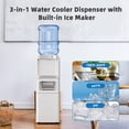 thumbnail image 4 of 5 Gallon Water Dispenser with Ice Maker - 3-in-1 Hot/Cold Water Cooler, Touch Panel, Child Lock, Detachable Drip Tray, Compatible with 3 Gallon Jugs for Home & Office Use - White, 4 of 7