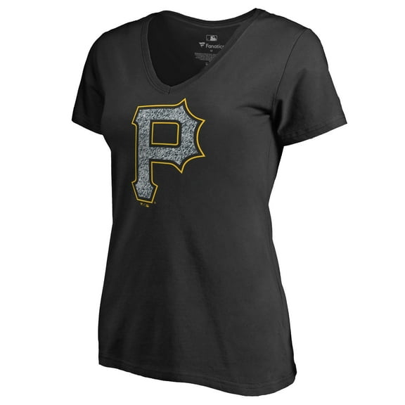 Women's Black Pittsburgh Pirates Static Logo V-Neck T-Shirt