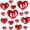 🔥 Red_Base#1182, variant on Heart Shaped Hanging Decoration | 3D Paper Valentine Ornament | Romantic Home Party Decor | Includes 16 Pieces | 5 Sizes | Red Hanging Tags | Doorway Bedroom Hall Décor