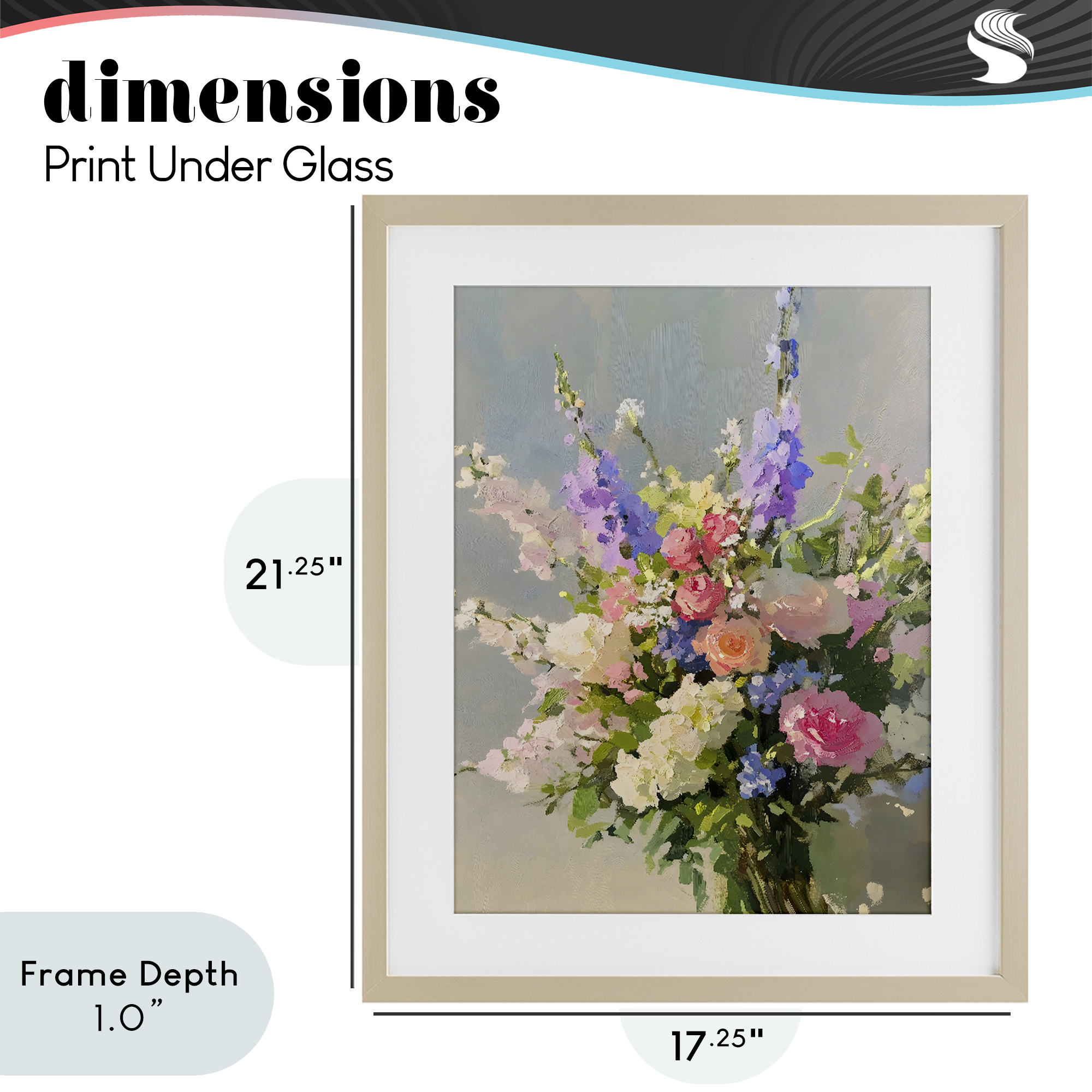 Stupell Industries Romantic Pastel Garden Bouquet Birch Framed Print Under Glass, design by The Prints Vibe