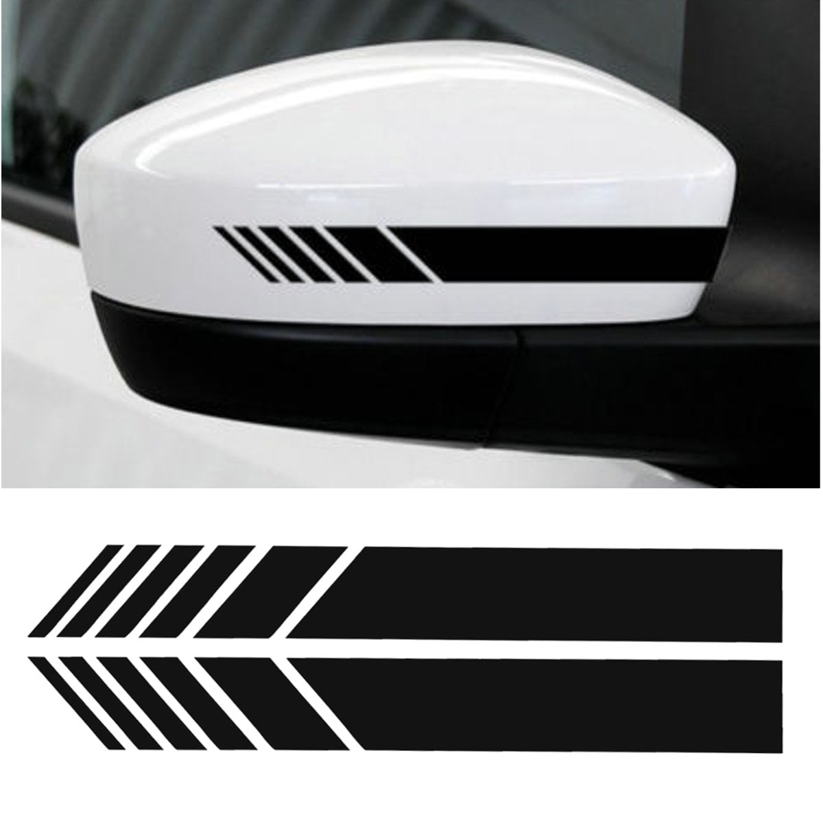 Blue Autodomy Car Rearview Mirror Stickers with Stripes Fringes Design Pack 6 units with different widths for Car