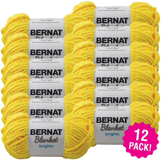 Bernat Blanket Brights Yarn School Bus Yellow, Multipack of 12
