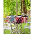 thumbnail image 3 of Outdoor Tablecloth with Umbrella Hole Zipper,Snowy Mountain Pink Gradient Waterproof Zippered Table Cloth for Square Tables,Mountains Retro Oil Painting Art Patio Table Covers for Indoor Pinic Party, 3 of 6