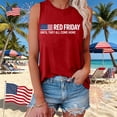 thumbnail image 2 of Wang6 Women's Loose Fit Plus Size Tank Tops Casual Sleeveless Red Friday Letter Printed T Shirts Summer Basic Going out Tops Graphic Tees 0505liRed3 L, 2 of 4