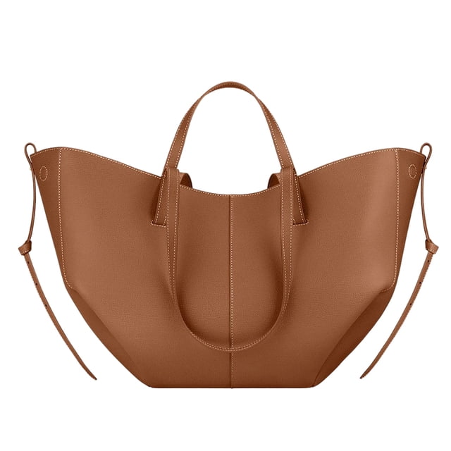 Bolso de mano elegante para mujer, bolso de viaje de gran capacidad con juego de monedero (Camel grande)
