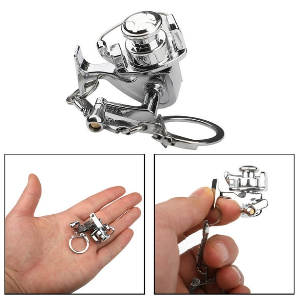 Aluminum Alloy Fishing Reel Pendant Keychain Key Mini Miniature Fishing  Reel Keychain for