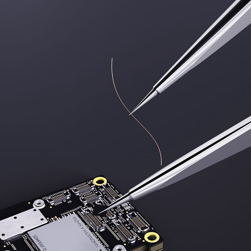 Replacement iNeeZy Handmade Non-Magnetic Stainless Tweezers (Silver - Wide) (Qianli)