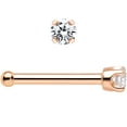 thumbnail image 4 of Body Candy 14k Solid Gold Nose Ring Studs -2mm Lab Created Diamond Nose Bone 18 GaugeReal Rose Gold Nose Ring - 14 K Gold Nose Stud, Nose Piercings, Gold Nose Studs for Women, Men, 4 of 8