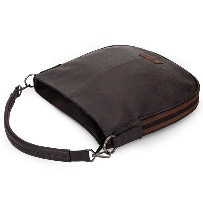Wrangler Hobo Bag with Striped Cotton Straps, Coffee photo 2