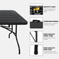 thumbnail image 4 of Wood Grain Folding Table, Portable Plastic Table, Suitable For Camping, Picnic, Party, High Load Folding Table,Black, 4 of 8