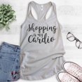 thumbnail image 2 of Shopping Is My Cardio Tank Top, Ladies Racerback Tank Top, Shopping Tank, Cardio Tank, Silver Gray, Large, 2 of 3