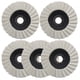 thumbnail image 1 of Dinheiro Pack de 5 discos de pulido de fieltro de lana de 125 mm con solapas dentadas para acero inoxidable, vidrio, metales y aluminio, 1 of 5