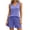 Gray, variant on Fewfanhot Women's Built-in Bra Tank Pajama Set Striped Sleeveless Top with Elastic Waist Shorts 2 Piece Sleepwear Loungewear