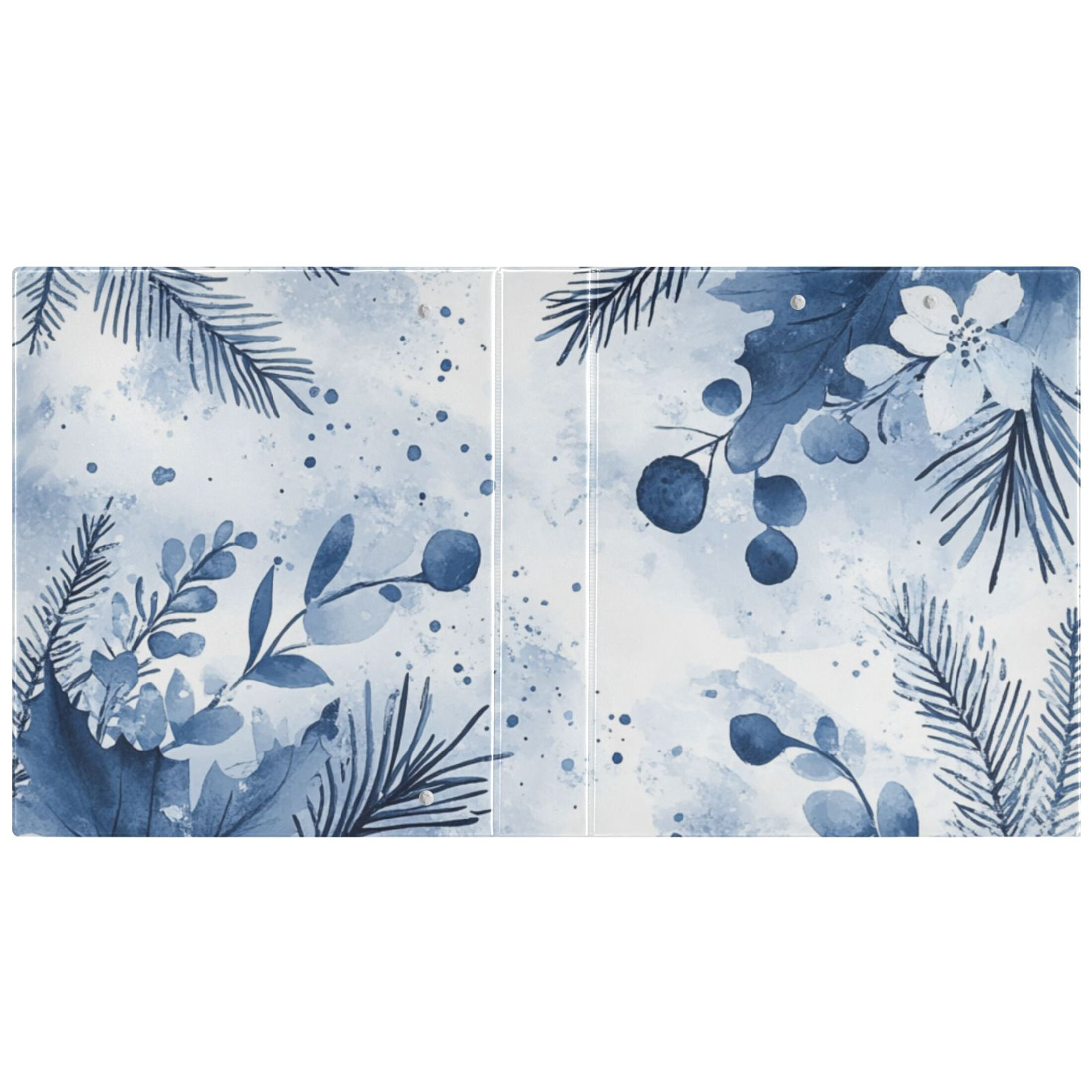 Winter Flowers Floral 3 Ring Binders 1.5 inch Hardcover File Folders with Interior Pockets A4 Size Organizer for School Office Hospital