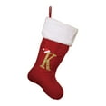 thumbnail image 2 of Gunia Family Initial Xmas Stockings Soft White Plush Cuff with Red Velvet Body and Gold Letter K Socks Diy Name Christmas Decorations For Family Holiday Season, 2 of 6