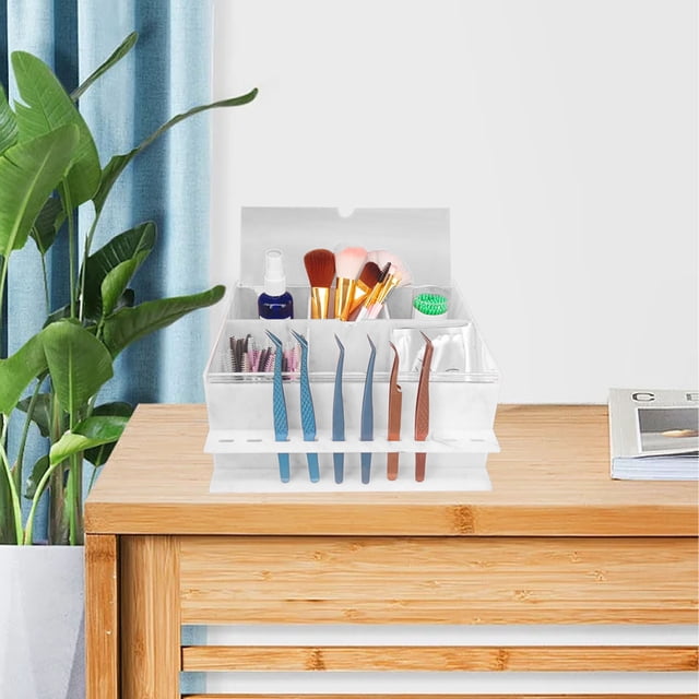 CAJA DE ALMACENAMENTO DE PESTAÑAS ACRÍLICAS DE 10 CAPAS, CAJA COMPARTIMENTO PARA EXTENSIÓN DE PESTA, Organizador de Almacenamiento A Prueba de Polvo, Organizador de