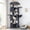 Dark Gray, variant on Globlazer 68" Large Corner Cat Tree Tower Condo for Cats with 6 Sisal Scratching Posts, 2 Condos, Hammock & Hanging Basket, Beige