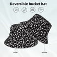 thumbnail image 2 of Fotbe Black White Leaves Sombrero Tipo Pescador con Estampado – Sombrero de Sol de Algodón de Moda para Playa, Golf, Pesca, 2 of 6