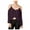 Purple - eggplant, variant on Womens Gauze Cold Shoulder Basic T-Shirt