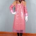 thumbnail image 2 of LEEYNEERPVC Tablier de Cuisine Long Style Imperméable Surchemise 1 Ensemble Rose, 2 of 8