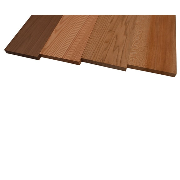 Domestic Exotic Variety Pack - Walnut, Coffee Nut, Grey Elm, Quarter Sawn Sycamore - 3/4" x 6" (4 Pcs)