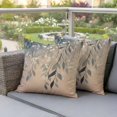 thumbnail image 4 of Fall Leaf Pillow Covers 2 Pack Watercolor Vintage Black Leaves Plant Linen Texture Pillowcase Waterproof Outdoor Throw Pillow Cover for Patio Garden Square Cushion 20”x20”, 4 of 9