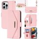 thumbnail image 1 of Cartera cruzada para iPhone 13 Pro Max con correa ajustable para tarjetas de crédito de 6.7", bolso de mano de piel sintética, soporte para teléfono, espejo de maquillaje, funda para hombre, mujer y, 1 of 8