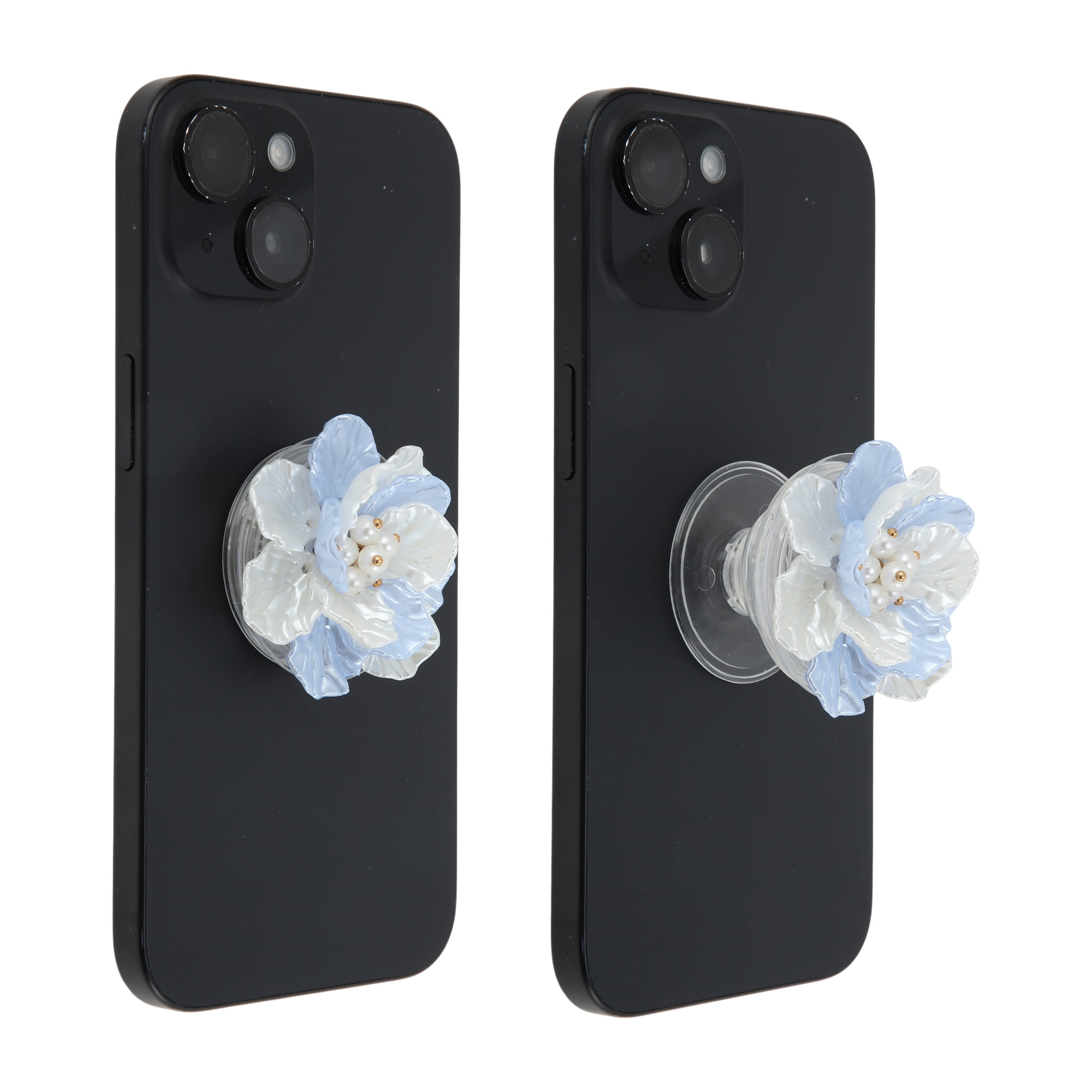 Unique Bargains Shell Flower Phone Grip 1 Pc Blue White